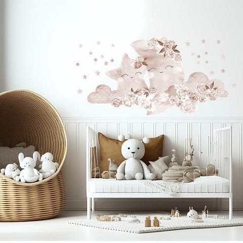 Naklejka na ścianę - księżyc boho 2