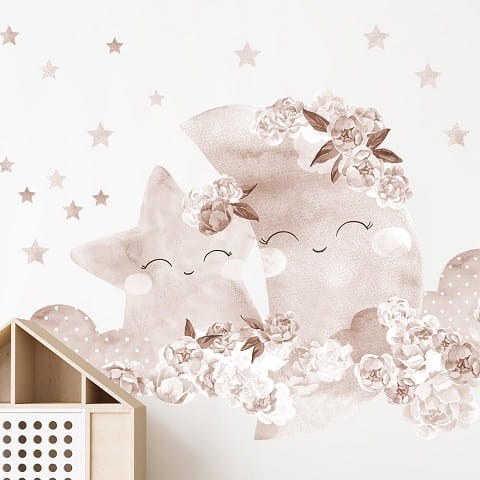 Naklejka na ścianę - księżyc boho 3