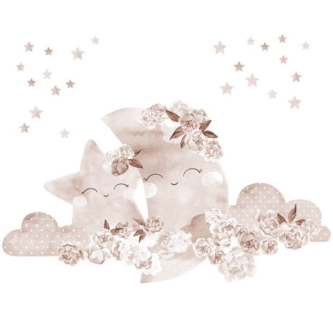 Naklejka na ścianę - księżyc boho 4