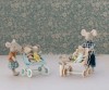 Maileg Wózek spacerowy błękitny podwójny Stroller Baby Mint twins  4