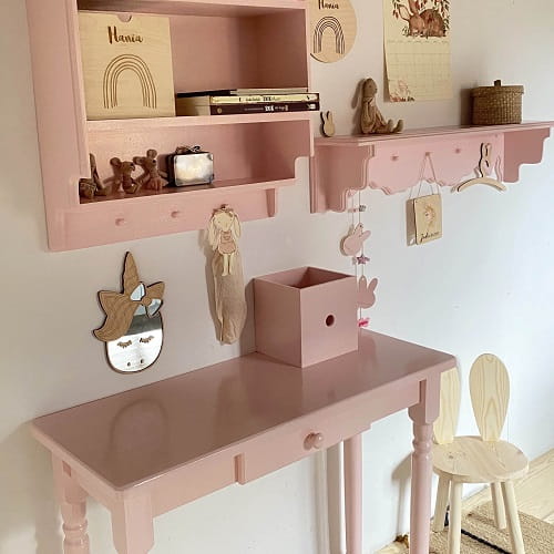 Półka podłużna cottage z wieszaczkami dla dziecka  4