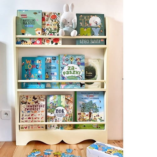 Półka biblioteczka stojąca z rustykalnym dekorem 7