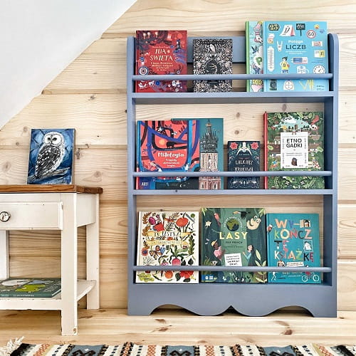 Półka biblioteczka stojąca z rustykalnym dekorem 6