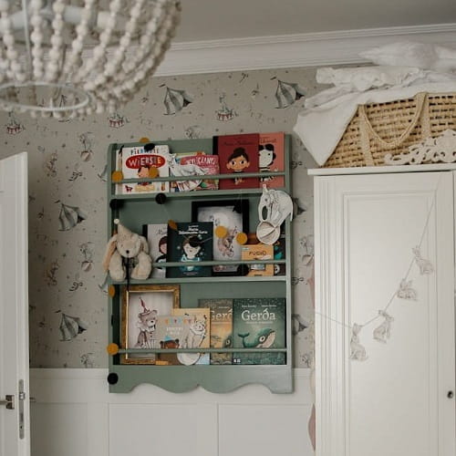 Półka biblioteczka wisząca z rustykalnym dekorem 3