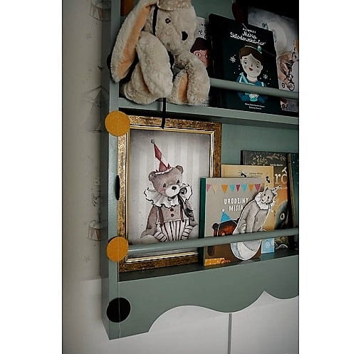 Półka biblioteczka wisząca z rustykalnym dekorem 4