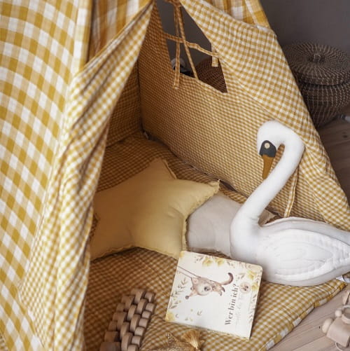 Namiot tipi dla dzieci z matą podłogową z dwustronnego muślinu Orcha 2