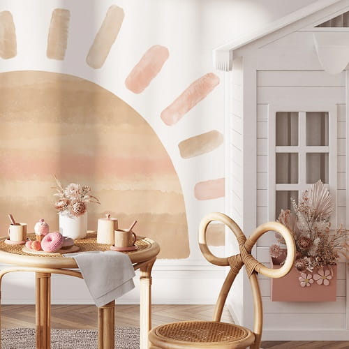 Naklejka na ścianę słońce różowe 1