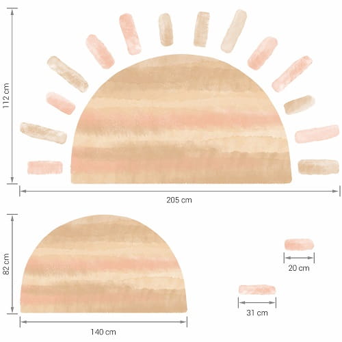 Naklejka na ścianę słońce różowe 4