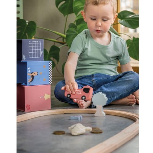 Drewniany tor samochodowy pojazdy ratunkowe Jabadabado 2