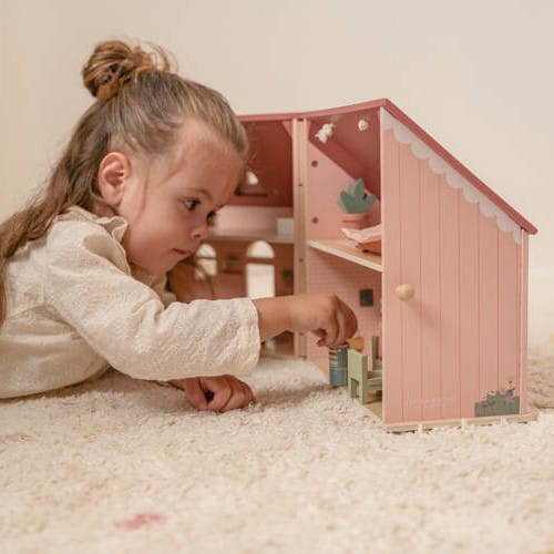 Domek dla lalek drewniany z mebelkami Little Dutch 3