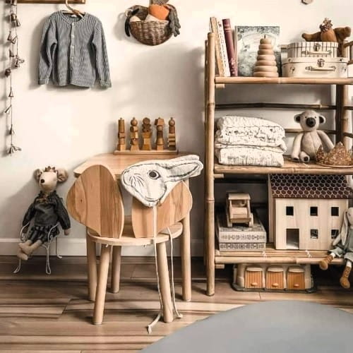 Stolik kwadratowy + krzesełko dziecięce mysz WOOD