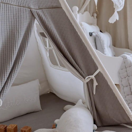 Namiot tipi dla dzieci z matą podłogową - Cream 1