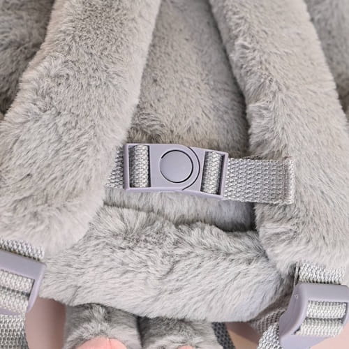 Plecak Metoo Królik szaro - różowy z wyjmowaną lalką  2