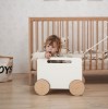 Drewniana skrzynia na zabawki na kółkach biała OOH NOO  4