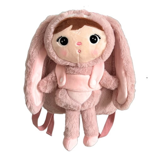 Plecak Metoo Królik różowy z wyjmowaną lalką