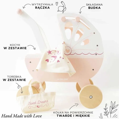 Drewniany wózek dla lalek Sweetdreams Le Toy Van 2