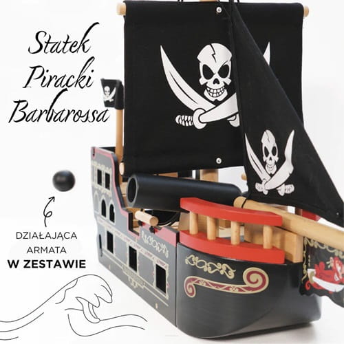 Statek piracki drewniany Barbarossa Le Toy Van 2