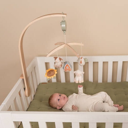 Karuzela do łóżeczka Farm drewniana z pozytywką Little Dutch 3