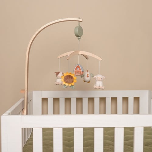 Karuzela do łóżeczka Farm drewniana z pozytywką Little Dutch 1