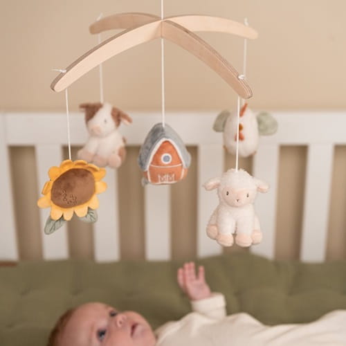 Karuzela do łóżeczka Farm drewniana z pozytywką Little Dutch 1