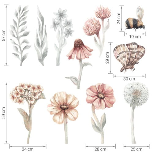 Naklejki na polne kwiaty zestaw I 5