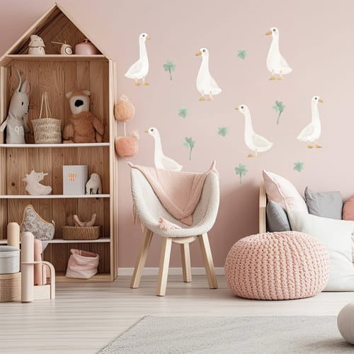 Naklejka na ścianę - gąski boho 2