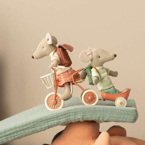 Maileg rowerek trójkołowy coral - Abri a tricycle, Mouse - Coral 1