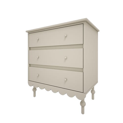 Komoda Babushka oliwka niska z 3 szufladami - dziecięca 2