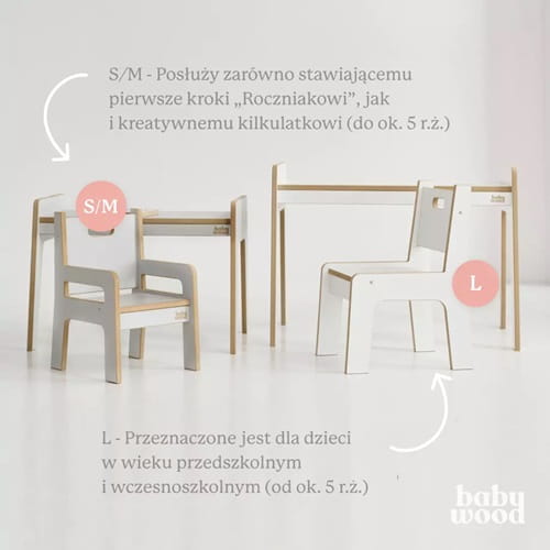 Stolik + krzesełko dla dzieci S/M - biurko 13