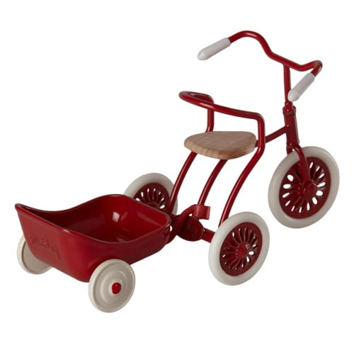 Maileg przyczepka do rowerka dla myszek czerwona  1