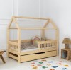 Drewniane łóżko domek dla dzieci z barierką szczebelki 1