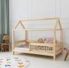 Drewniane łóżko domek dla dzieci z barierką szczebelki