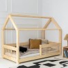 Drewniane łóżko domek dla dzieci z barierką szczebelki 4