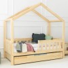 Drewniane łóżko domek dla dzieci styl skandynawski z barierką płotek 2