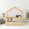 Drewniane łóżko domek dla dzieci styl skandynawski z barierką płotek 3