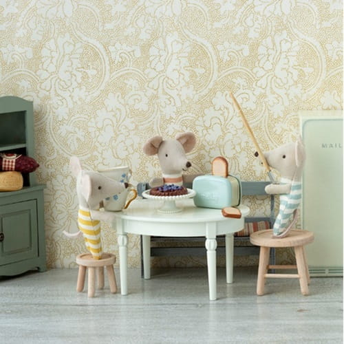 Maileg stolik ze stołkiem drewniany Table and stool set  4