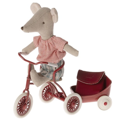 Maileg Myszka Starsza Siostra z torbą czerwoną Tricycle Big sister 2024 1