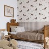 Tapeta dziecięca konie i kratka Horses and check brown 3