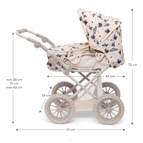 Wózek dla lalki 3 w 1, spacerowy, gondola, składany Skrallan 3