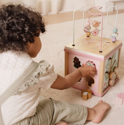 Kostka edukacyjna różowa Fairy Garden aktywizująca Little Dutch  1