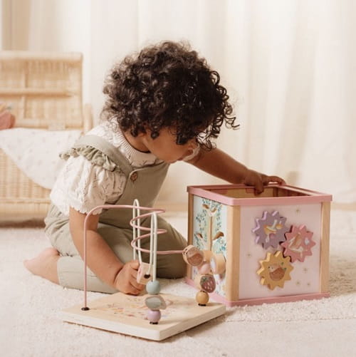 Kostka edukacyjna różowa Fairy Garden aktywizująca Little Dutch  4