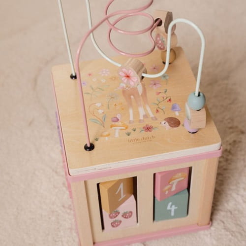 Kostka edukacyjna różowa Fairy Garden aktywizująca Little Dutch  5