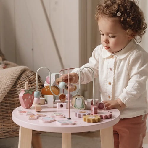 Stolik edukacyjny różowy Fairy Garden dla dziewczynki na roczek Little Dutch 2