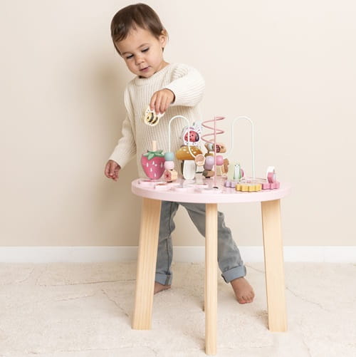 Stolik edukacyjny różowy Fairy Garden dla dziewczynki na roczek Little Dutch  3