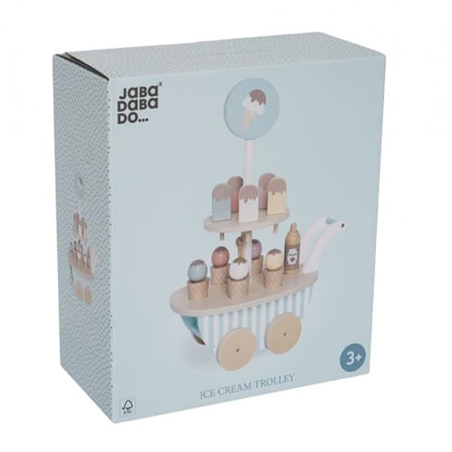 Drewniana lodziarnia na kółkach wózek naturalny Jabadabado 3