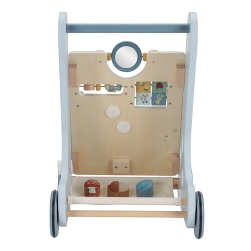 Drewniany chodzik pchacz niebieski Forest Friends roczek chłopca Little Dutch 9