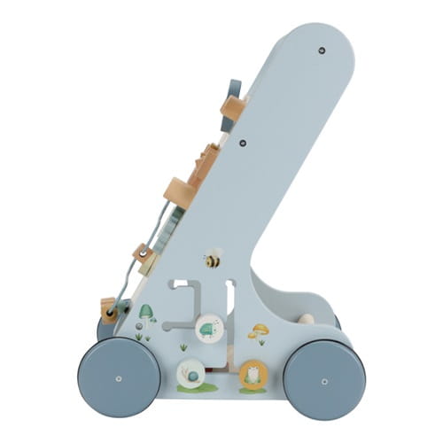 Drewniany chodzik pchacz niebieski Forest Friends roczek chłopca Little Dutch 10