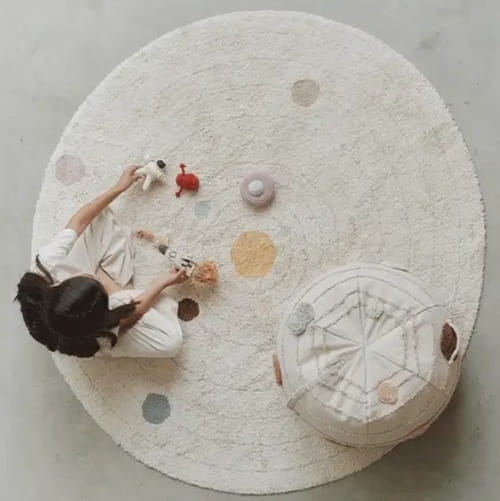 Dywan bawełniany do zabawy Układ Słoneczny do prania w pralce Lorena Canals