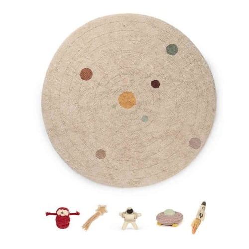 Dywan bawełniany do zabawy Układ Słoneczny do prania w pralce Lorena Canals 1