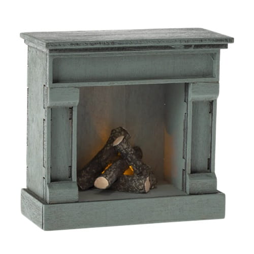 Maileg kominek dla myszek fireplace blue 1